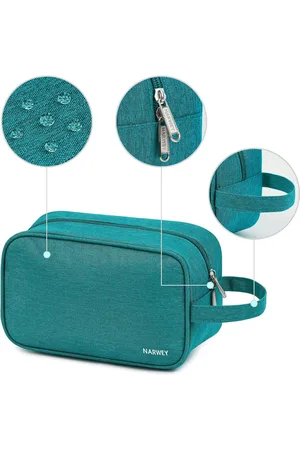 Merkloos Toilettas voor vrouwen, reistas, make-uptas voor toiletartikelen, accessoires, cosmetica (blauwgroen)