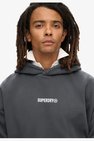 Superdry Hoodie met losse pasvorm en klein logo - Heren - Hoodies