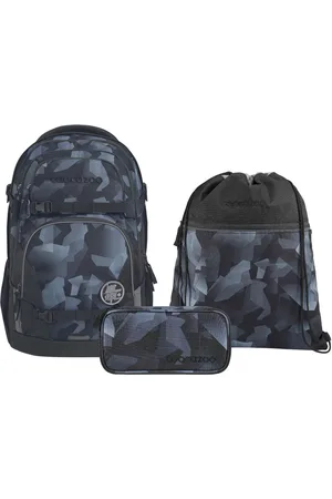 Coocazoo Rugzakset PORTER Grey Rocks, etui + sporttas
