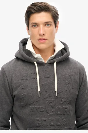 Superdry Hoodie met logoprint in reliëf - Heren - Hoodies