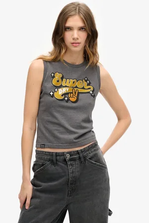 Superdry Retro Embellished Mouwloos T-shirt XS Vrouw