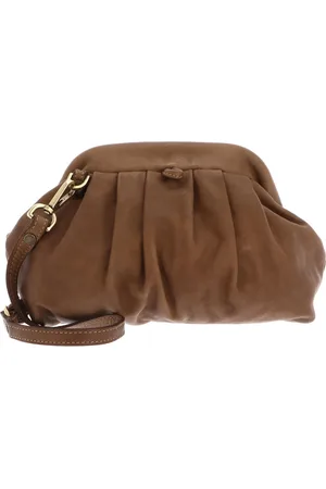 Caterina Lucchi Leren Koppeling Schoudertas Parma Violante Pochette Lichtbruin