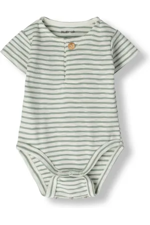 PLAY UP Striped Rib Flame Body Rompers Unisex -