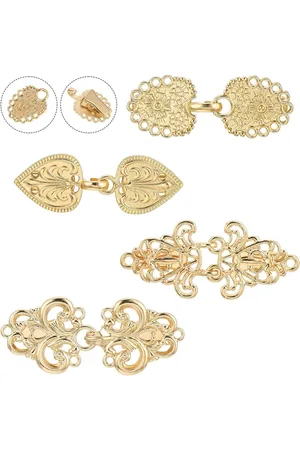 Merkloos 4 stuks vintage pullover sjaal clips - Metalen gebreide jas clip broche - Hals verkleining kraag sjaal pin clips - Voor kleding voor vrouwen en meisjes