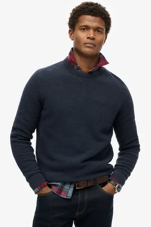 Superdry Gebreide trui met ronde hals en textuur - Heren - Sweaters