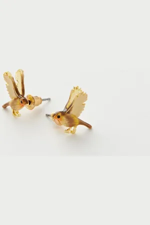 Fable England - Oorbellen - Sieraad - Oorknoppen - - One size - Enamel Flying Robin