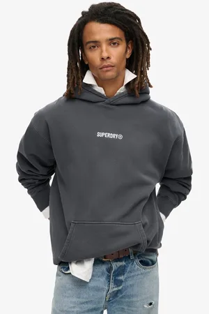 Superdry Hoodie met losse pasvorm en klein logo - Heren - Hoodies