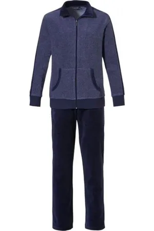 Pastunette Heren Huispak - Badstof Vest - Velours Broek -