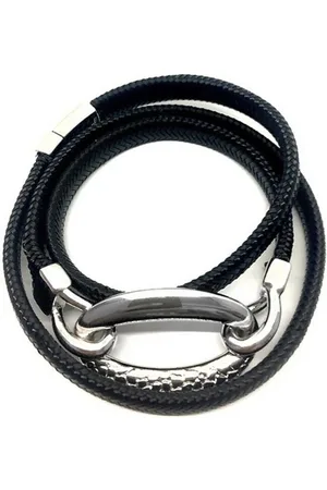 Panarea Armband Dames BR3GN Zilverkleurig Zwart 52 cm