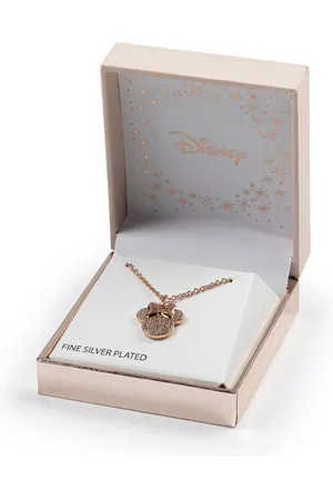 Gresham Minnie Mouse Rose gold Silver plated Brass CZ Stone set necklace