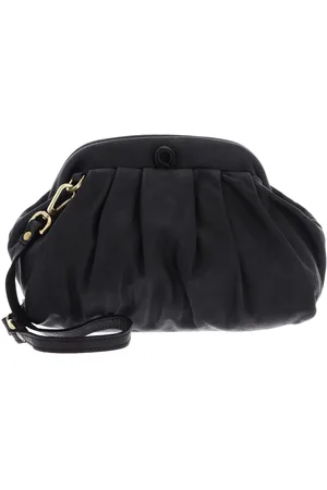 Caterina Lucchi Leren Koppeling Schoudertas Parma Violante Pochette Zwart