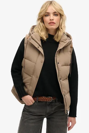 Superdry Everest pufferbodywarmer met capuchon - Dames - Gilets