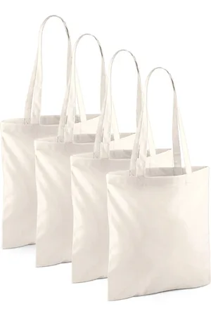 Merkloos 10x Katoenen schoudertasjes naturel 42 x 38 cm - 10 liter - Shopper/boodschappen tas - Cotton bag - Draagtas