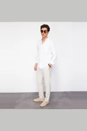 Trendyol Zwarte Elastische Taille Slim Fit Dubbele Pijp Stoffen Broek Tmnaw21Pl0107
