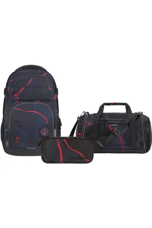 Coocazoo Schoolrugzakset PORTER Lava Lines, etui + sporttas