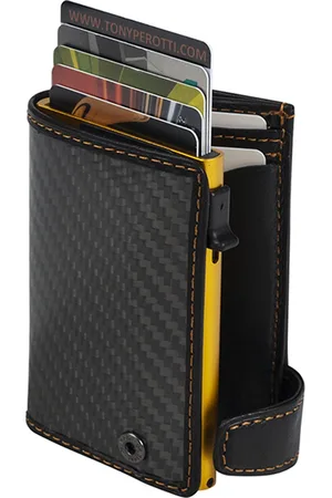 Tony Perotti Furbo leren RFID pasjeshouder met kleingeldvak - unisex - geel/