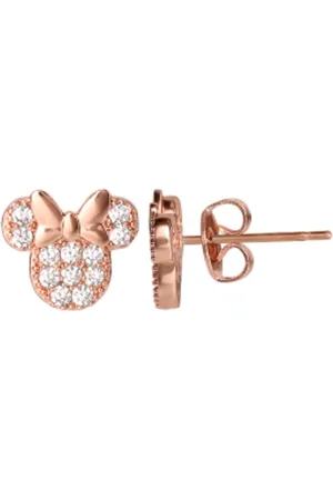 Gresham Disney - Minnie Mouse Rose gold Silver plated Brass CZ Stone Set Earrings