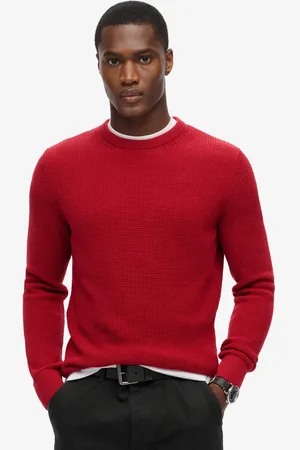 Superdry Gebreide trui met ronde hals en textuur - Heren - Sweaters