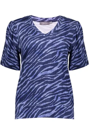 Geisha T-shirt Jazz T Shirt Met V Hals 52133 60 Blue/blue Dames