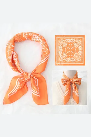 Merkloos Prachtige Dames sjaal oranje | accessoires sjaal 70x70cm | Vierkante sjaal zijde gevoel | Hoofddoek voor dames | Stewardess Sjaal Oranje | Nek sjaal