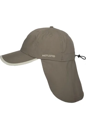 Hatland UV pet met nekflap voor heren - Stone - anti-muggen - Olijfgroen - maat L/XL (59CM)