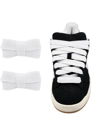 Merkloos 1 Piece 140cm White Flat Replacement Shoelaces 15mm Wide for Adidas Campus, Suitable for Campus Sneakers