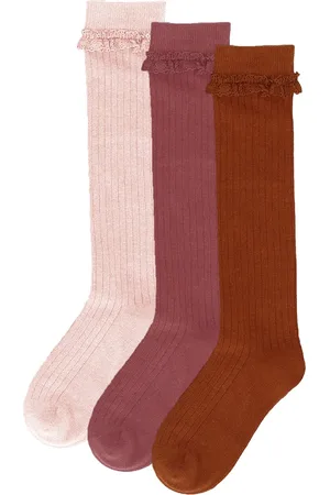 iN ControL 3pack kniekousen RUFFLE pink maat 23/26