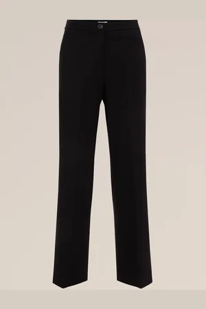 WE Fashion Dames petite wide leg pantalon met stretch