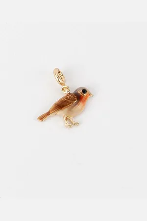 Fable England - Bedel - Sieraad - Bruin - Rood - One size - Enamel Robin