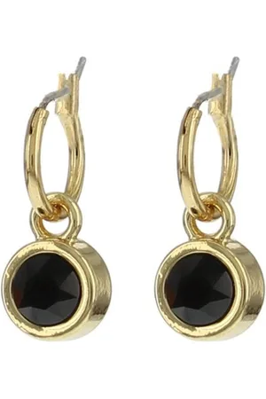 Biba Hang Oorbellen met Swarovski Steentje Jet