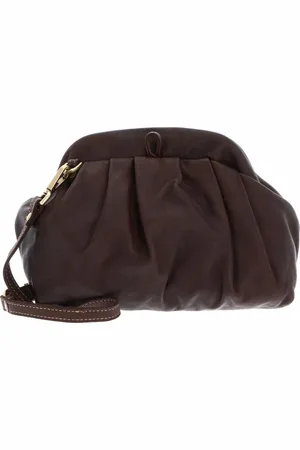 Caterina Lucchi Leren Koppeling Schoudertas Parma Violante Pochette Bruine
