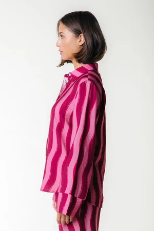 Colourful rebel Tia Striped Kimono Sleeve Blouse - Dames - Blouses