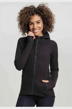Urban classics Ladies Polar Fleece Zip Hoodie Vest met capuchon M