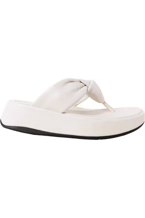 FitFlop Slipper F-Mode Knot Soft-Leather Flatform Toe-Post
