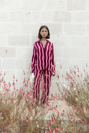 Colourful rebel Tia Striped Kimono Sleeve Blouse - Dames - Blouses