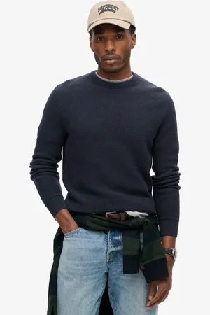 Superdry Gebreide trui met ronde hals en textuur - Heren - Sweaters