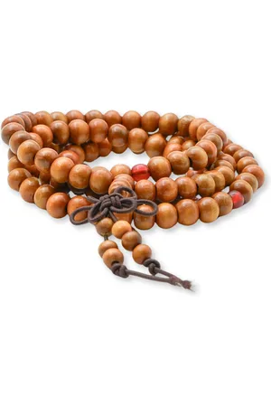Marama Mala armband - sandelwood - elastisch ontwerp - 108 kralen - unisex -geschenkzakje