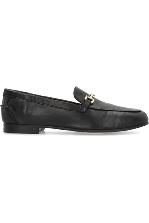 Manfield Dames - Zwarte leren loafers