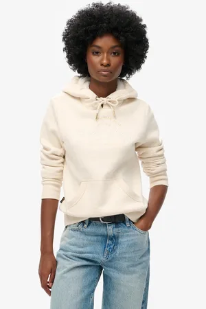 Superdry Trui Luxe Metallic Logo Hoodie W2012141a Oat Cream Marl Dames