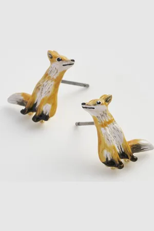 Fable England - Oorbellen - Sieraad - Oorknoppen - - One size - Enamel Fox