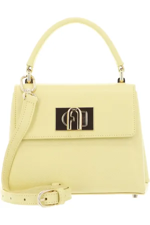 Furla Leren Handtas Avondtas 1927 Mini Top Handle Bag Lichtgeel