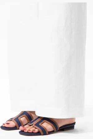 Manfield Dames - Denim slippers