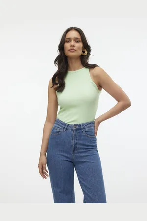 VERO MODA Top Vmchloe Short Tank Top Ga Jrs Noos 10306896 Pastel Green Dames