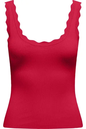 JDY Jacqueline de Yong Top nanna S/l Scallop Edge Top Knt N 15290585 Ski Patrol Dames
