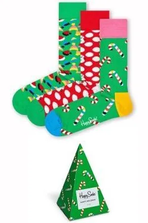 Happy Socks Unisex 3-Pack Holiday Tree Gift Box Sokken - 41-46