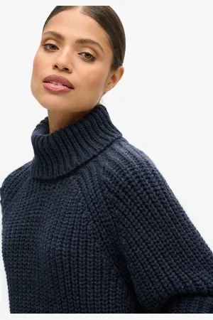 Superdry Wijdvallende gebreide coltrui met stiksels - Dames - Sweaters
