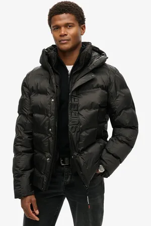 Superdry City-pufferjas met print en capuchon - Heren - Gewatteerde jassen