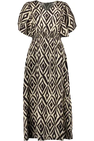 Geisha Jurk Jurk Met Allover Print 57105 20 Black/sand Dames