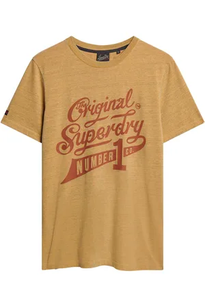 Superdry College Scripted Graphic T-shirt Met Korte Mouwen Geel M Man
