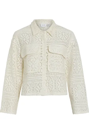 VILA Vest Vimerinda Crochet L/s Cardigan/bfs 14105211 Birch Dames